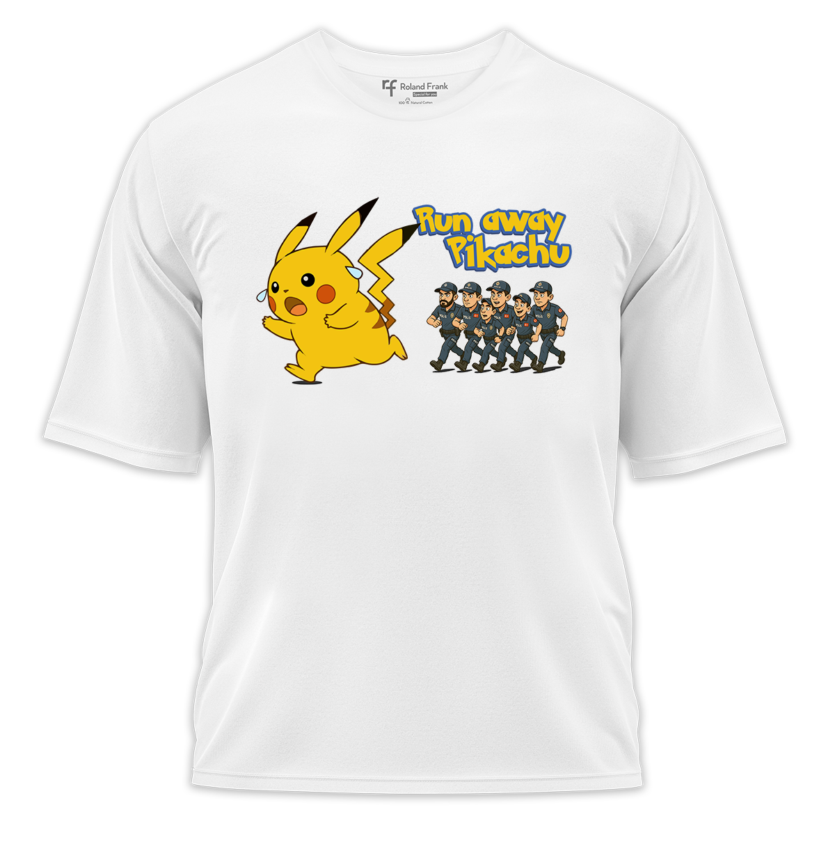 Run Away Pikachu Baskılı Oversize Tişört