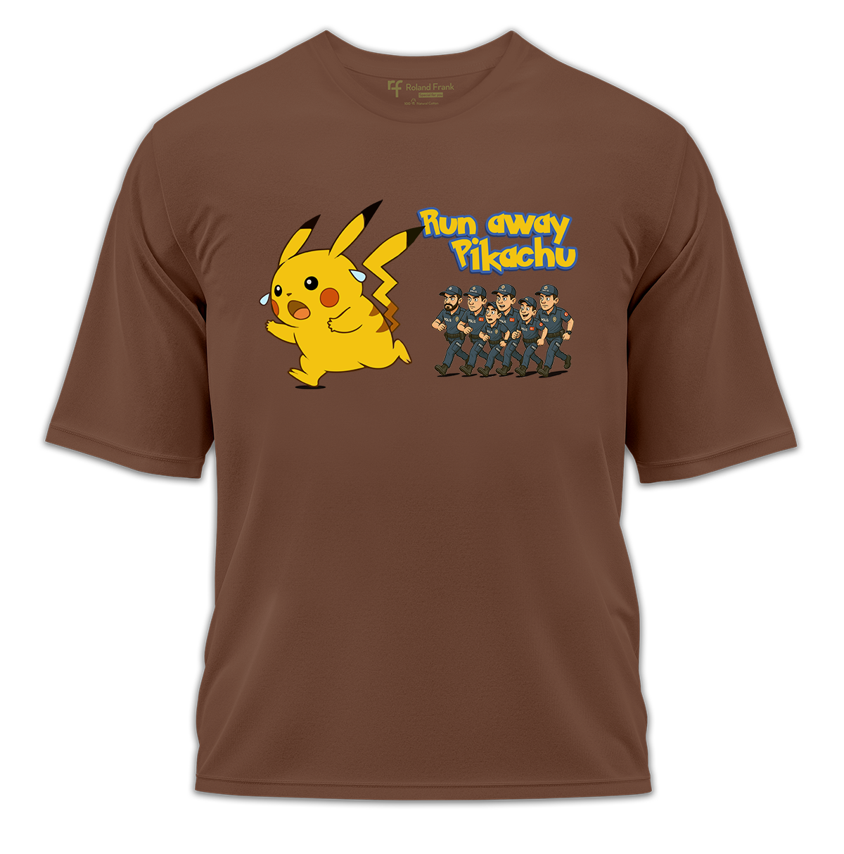 Run Away Pikachu Baskılı Oversize Tişört