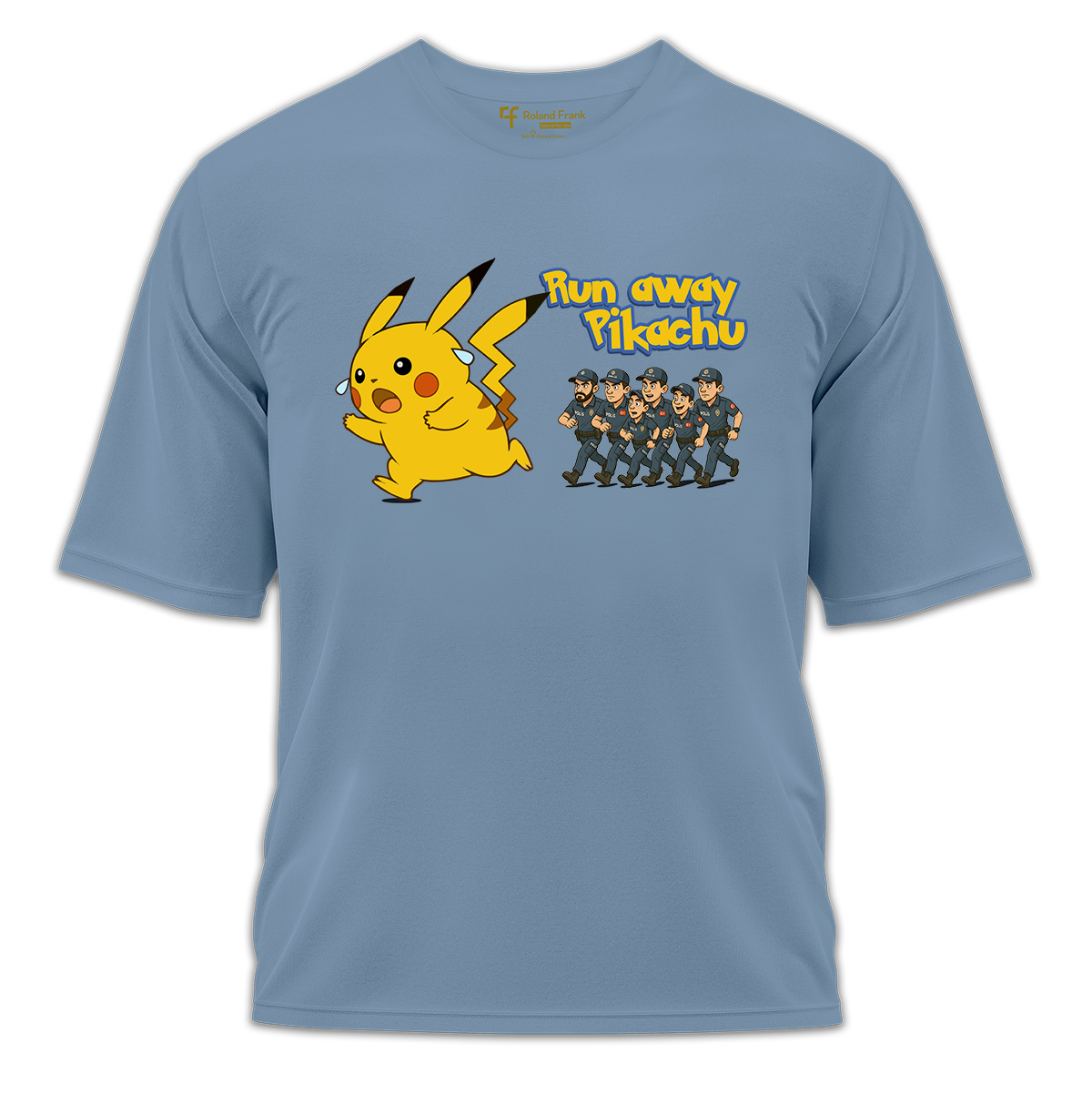 Run Away Pikachu Baskılı Oversize Tişört