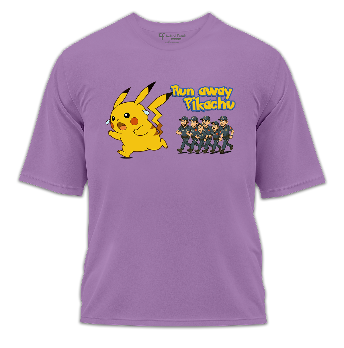 Run Away Pikachu Baskılı Oversize Tişört