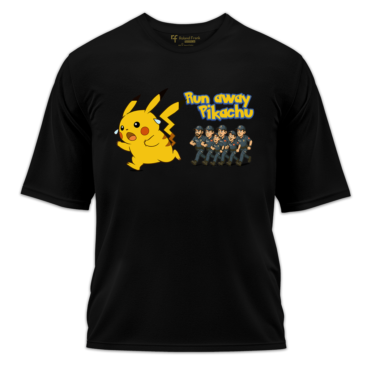 Run Away Pikachu Baskılı Oversize Tişört
