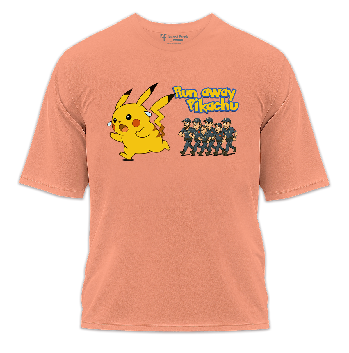 Run Away Pikachu Baskılı Oversize Tişört