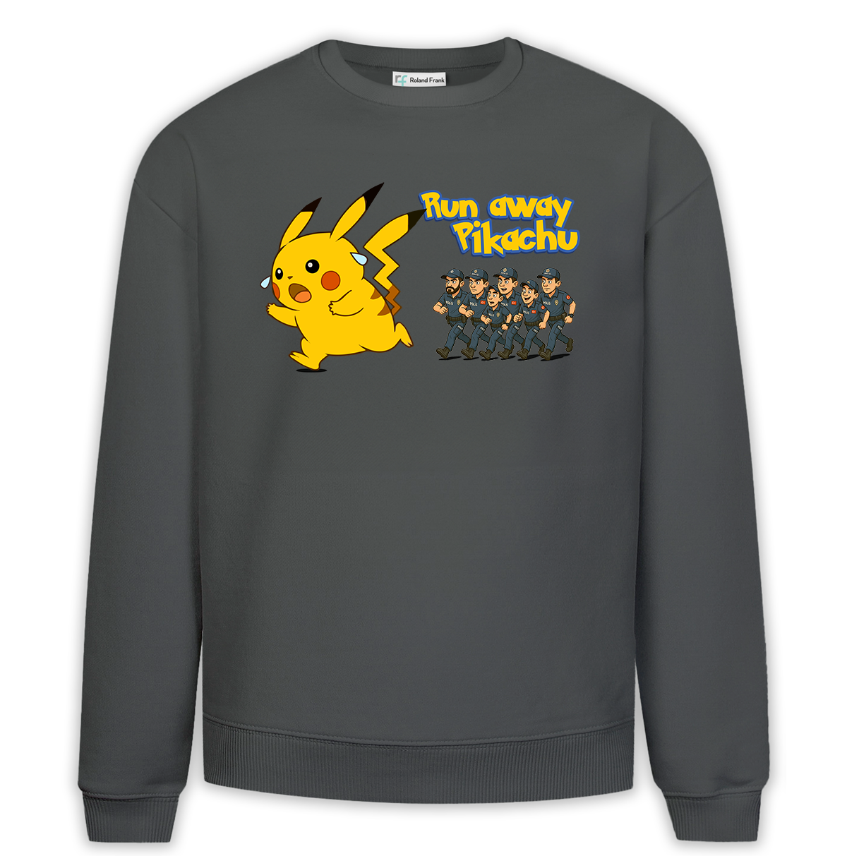 Run Away Pikachu Baskılı Premium Oversize Sweatshirt