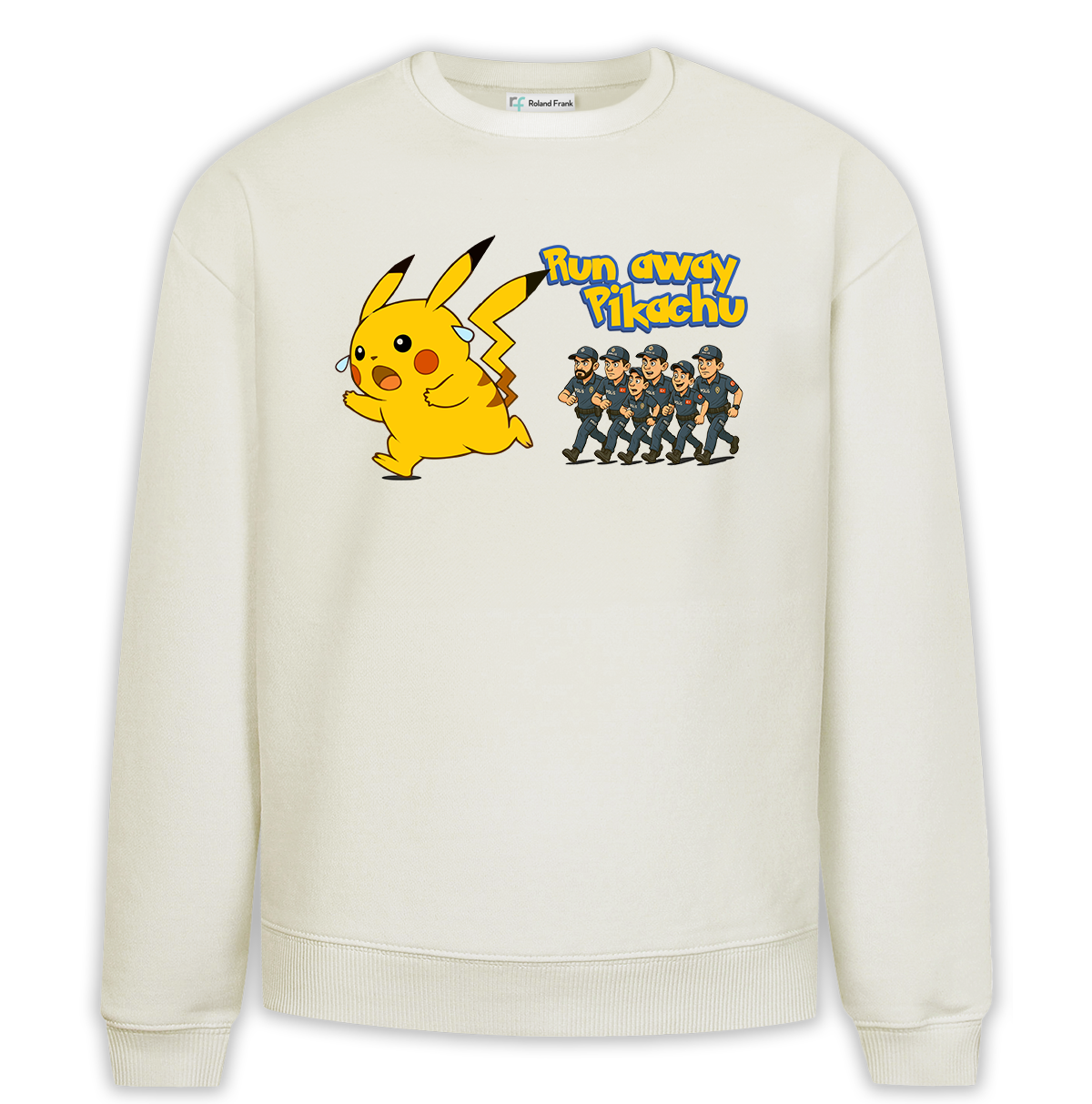 Run Away Pikachu Baskılı Premium Oversize Sweatshirt