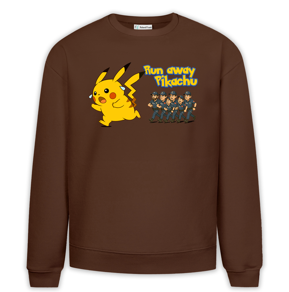 Run Away Pikachu Baskılı Premium Oversize Sweatshirt