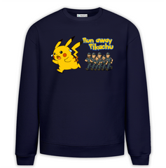Run Away Pikachu Baskılı Premium Oversize Sweatshirt