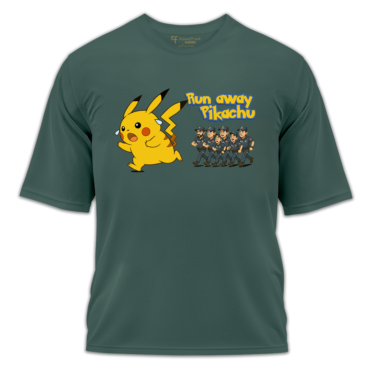 Run Away Pikachu Baskılı Oversize Tişört