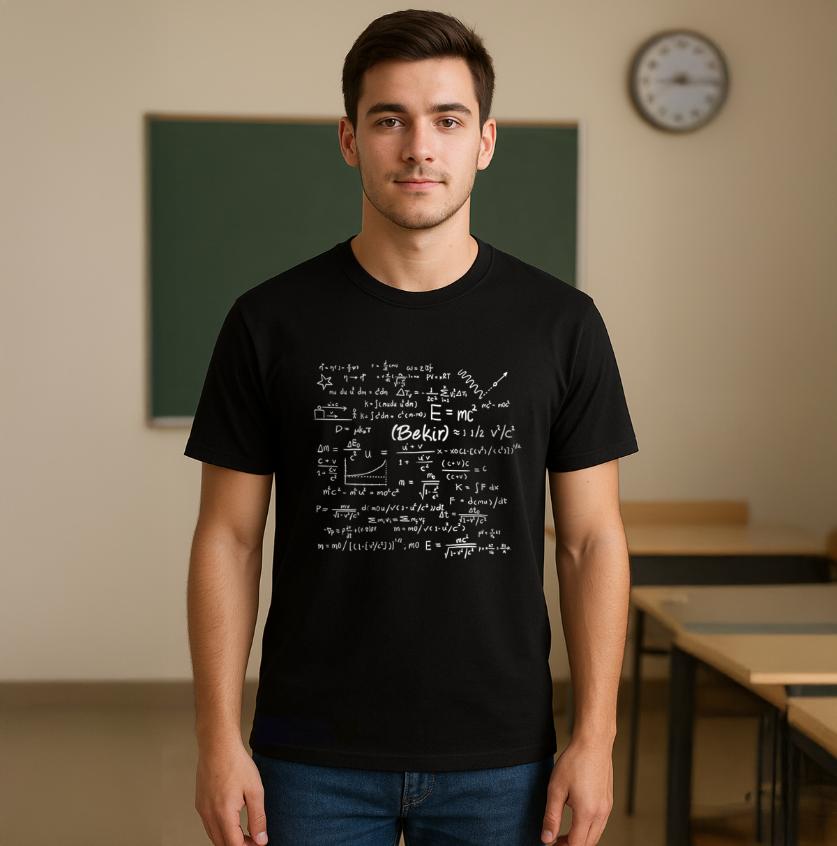 Einstein Baskılı Kendin Tasarla Oversize Tişört